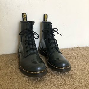 Doc Marten blue/grey lace up combat boots